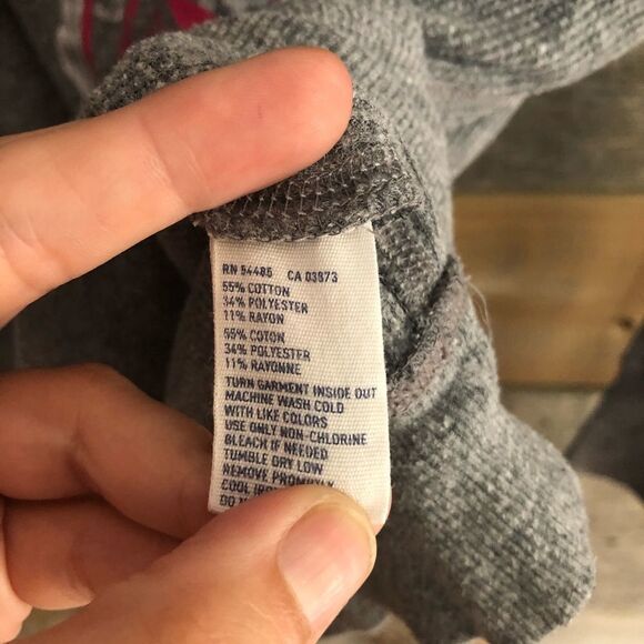 American Eagle Size Large Grey Logo Waffle Material Long Sleeve Top - Picture 5 of 5